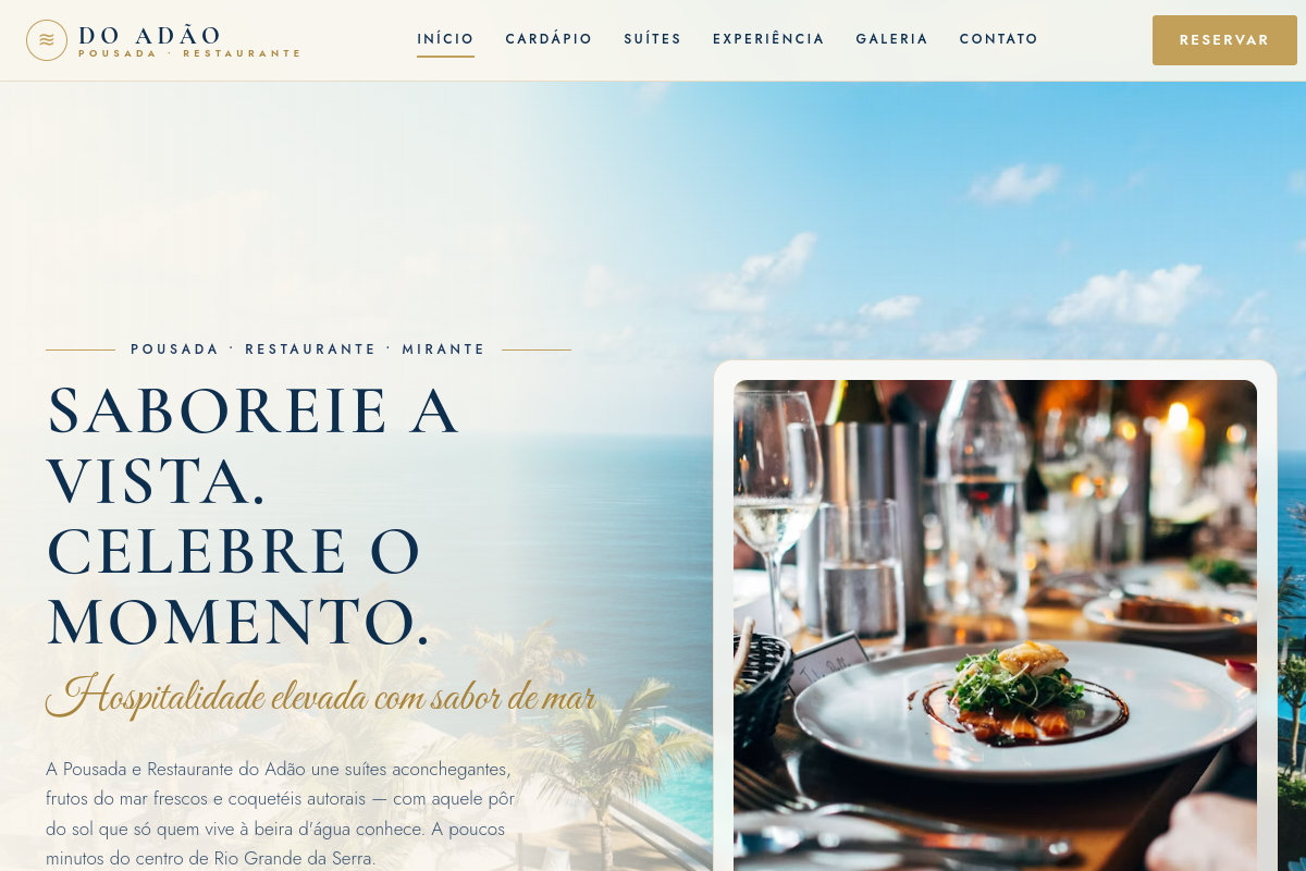 Pousada do Adão - site de pousada e restaurante